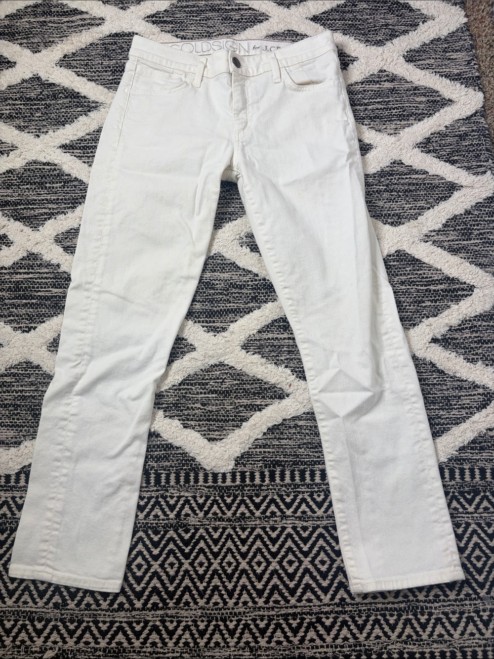 Goldsign by J CrewWhite Straight-Leg Women's Jeans size 8/10 mid rise - Picture 1 of 6